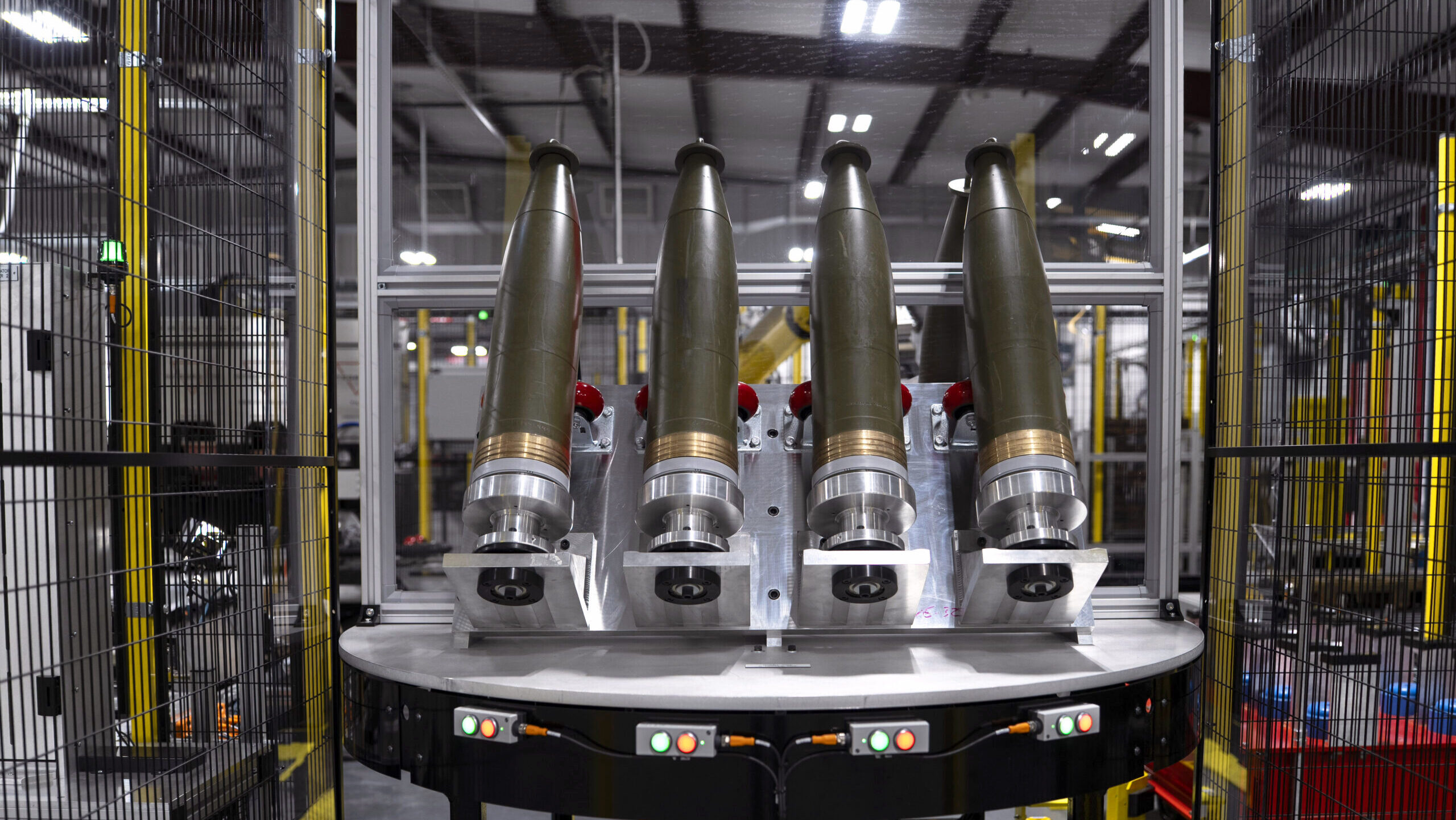 Photo of warheads at a General Dynamics facility.