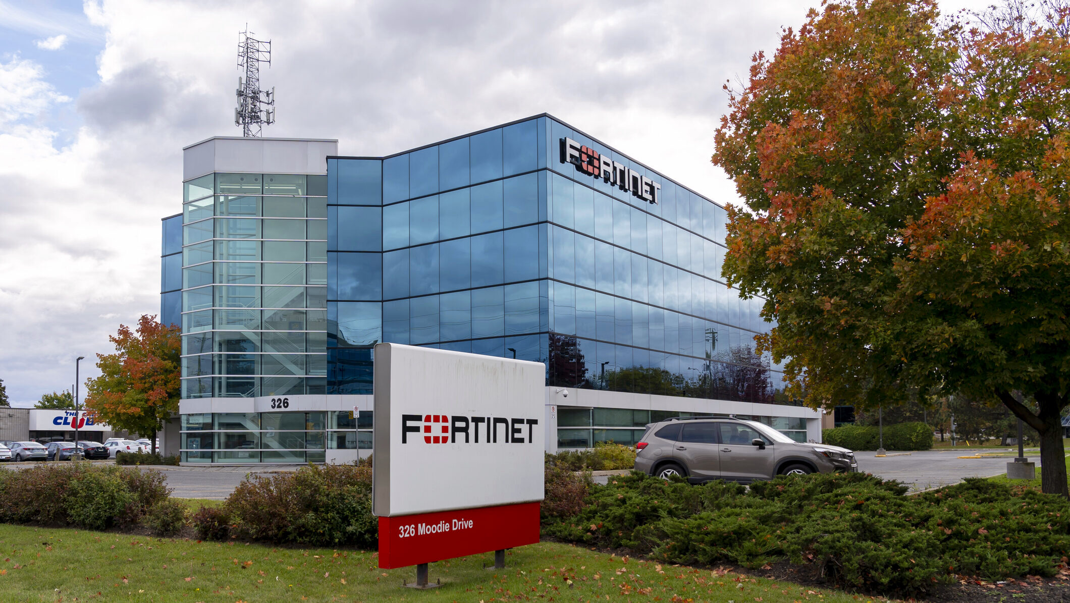 A Fortinet Technologies office in Nepean, ON, Canada is shown.