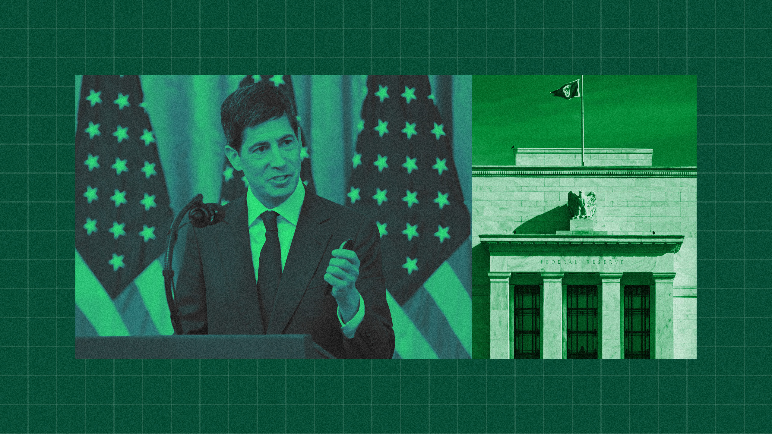 Photo illustration of Federal Reserve Chair Kevin Warsh