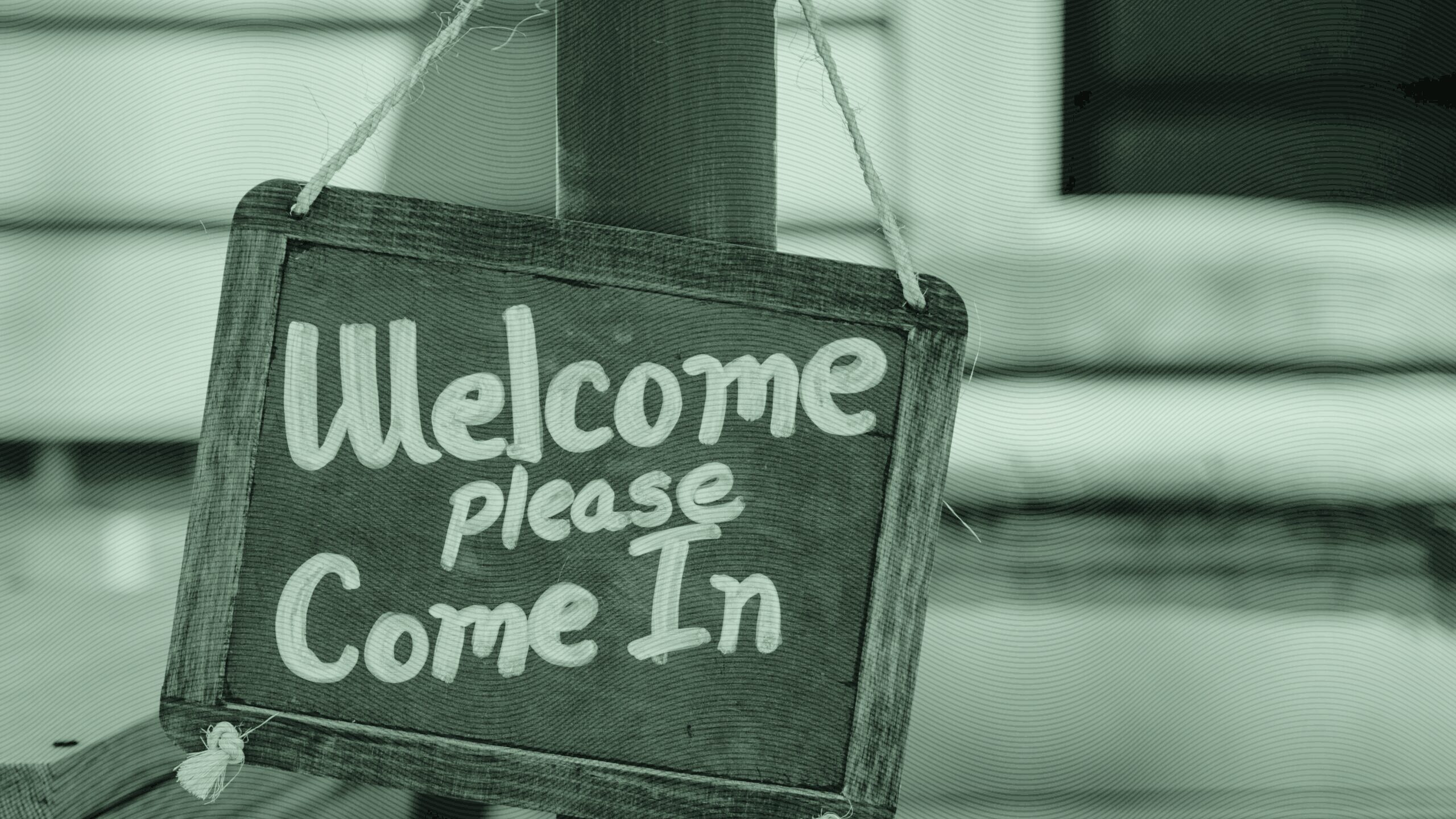 A welcome sign.