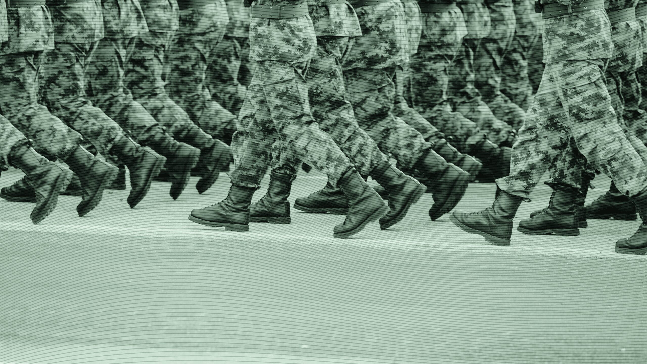 Soldiers marching.