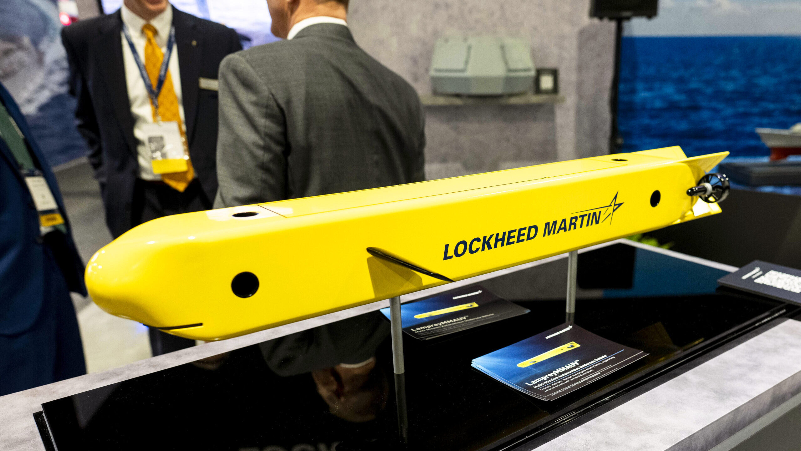 Photo of a Lockheed Martin model on display.