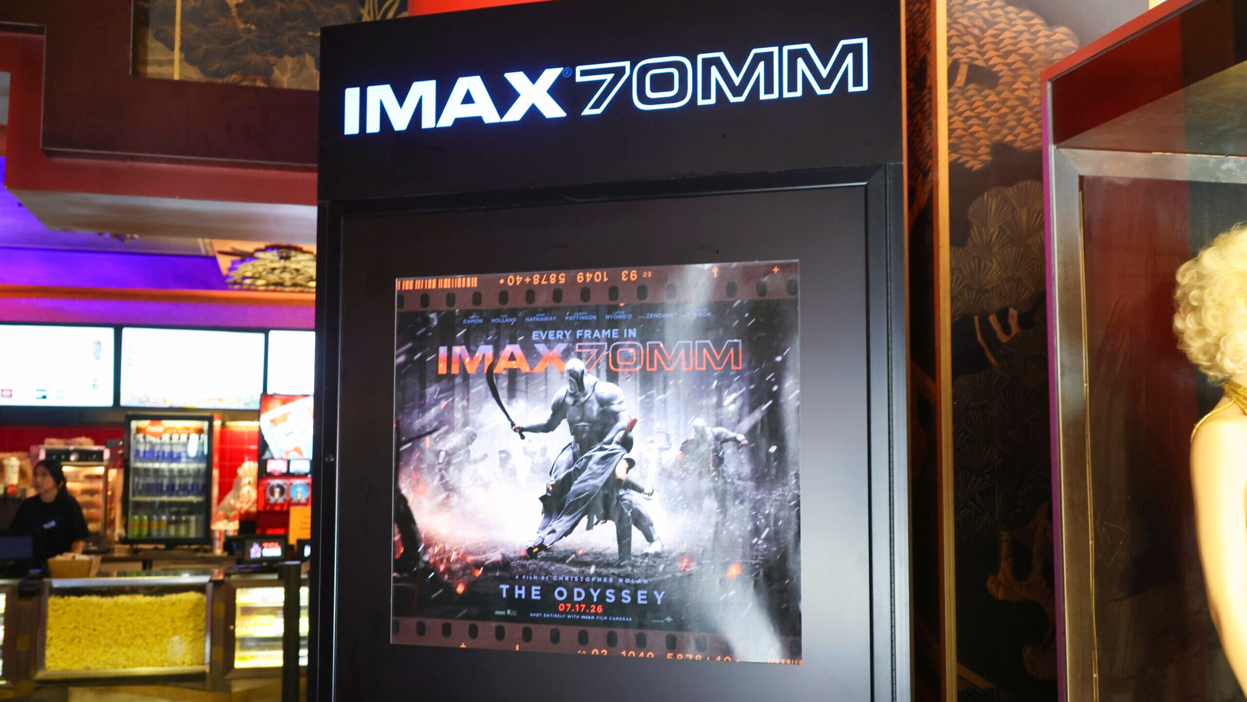 Photo of an Imax 70mm poster for The Odyssey.