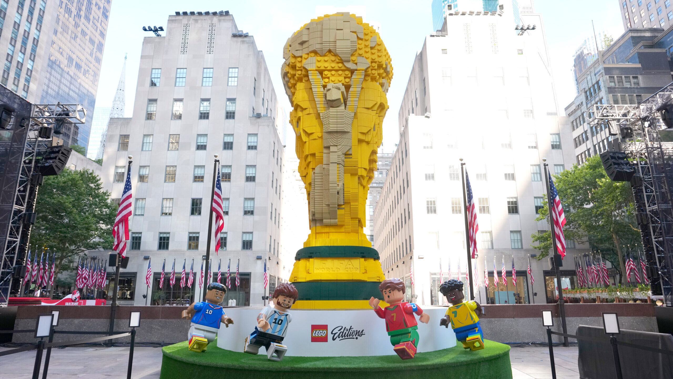 Photo of a Lego World Cup trophy.