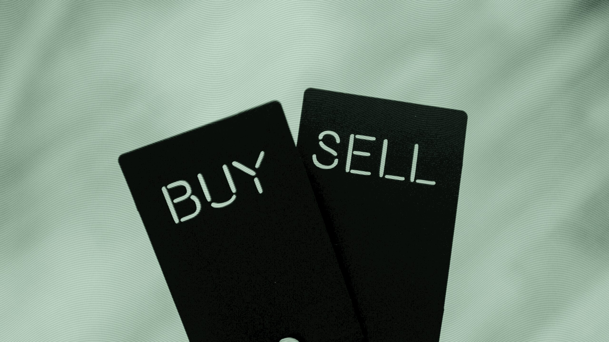 Buy and sell signs.