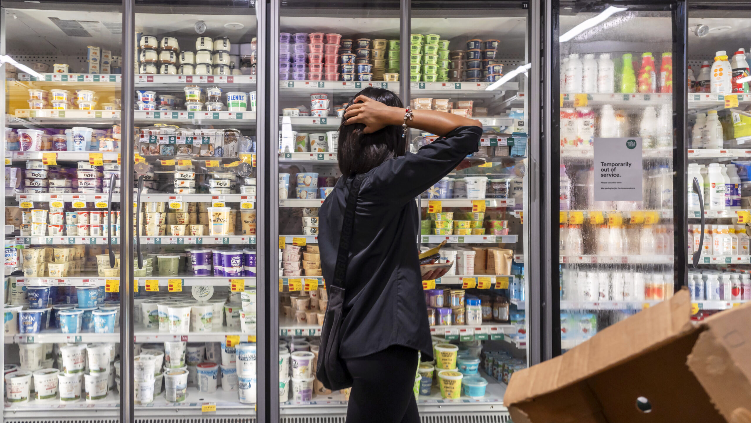 Photo of a shopper in a grocery store.